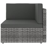 Salon de jardin meuble d'extérieur ensemble de mobilier 9 pièces avec coussins gris résine tressée 02_0018014