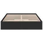 vidaXL Cadre de lit avec tiroirs noir 150x200 cm bois d'ingénierie