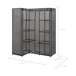vidaXL Garde-robe d'angle Gris 130 x 87 x 169 cm