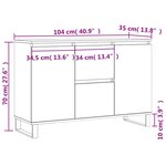 vidaXL Buffet chêne fumé 104x35x70 cm bois d'ingénierie