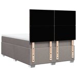 vidaXL Sommier à lattes de lit avec matelas Taupe 140x190 cm Tissu
