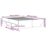 vidaXL Cadre de lit sans matelas chêne fumé 140x200 cm bois ingénierie