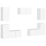 vidaXL Ensemble de meubles TV 7 Pièces Blanc Bois d'ingénierie
