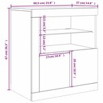vidaXL Buffet avec lumières LED noir 60 5x37x67 cm
