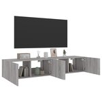 vidaXL Meubles TV muraux et lumières LED 2Pièces sonoma gris 80x35x31 cm