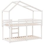 vidaXL Lit superposé avec toit blanc 75x190 cm bois massif de pin