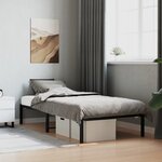 vidaXL Cadre de lit métal noir 90x190 cm