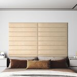 vidaXL Panneaux muraux 12 Pièces Crème 90x15 cm Tissu 1 62 m²