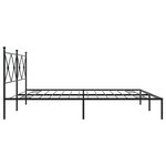 vidaXL Cadre de lit métal avec tête de lit noir 200x200 cm
