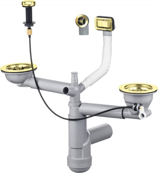 Siphon pour évier en granit 1 5 et 2 cuves - Gain de place