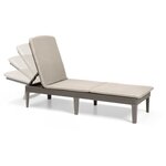 ALLIBERT by KETER - Bain de soleil 4 positions Jaipur avec coussin - imitation rotin - coloris cappuccino.