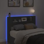 vidaXL Armoire tête de lit avec LED noir 140x16 5x103 5 cm
