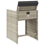 vidaXL Chaises de jardin avec coussins lot de 4 gris clair poly rotin