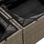 Ensemble de Canapés de Jardin 7 Pièces avec Coussins Gris Poly Rattan Acacia