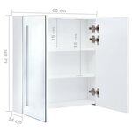 vidaXL Armoire de salle de bain à miroir LED 60x14x62 cm
