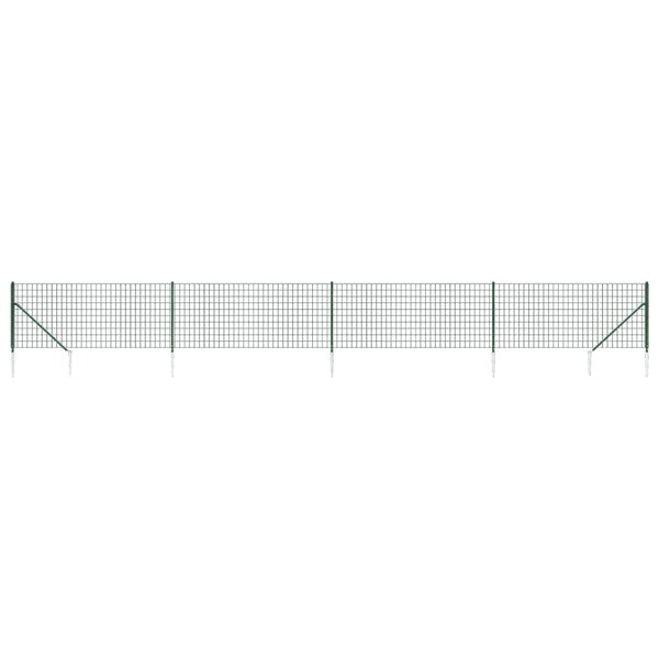 vidaXL Clôture en treillis métallique et piquet d'ancrage vert 1 1x10m
