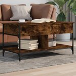vidaXL Table basse chêne fumé 100x50x50 cm bois d'ingénierie et métal