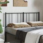 vidaXL Tête de lit métal noir 140 cm