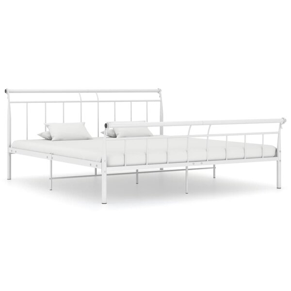 vidaXL Cadre de lit Blanc Métal 160x200 cm