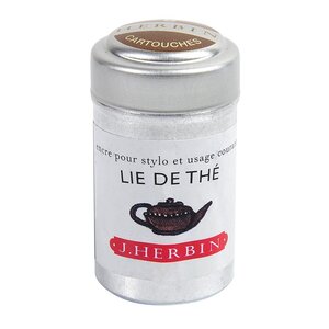 Boîte de 6 cartouches d'encre standard Lie de thé HERBIN