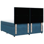 vidaXL Sommier à lattes de lit et matelas Bleu foncé 200x200cm Velours