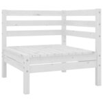 vidaXL Salon de jardin 8 Pièces Bois de pin massif Blanc