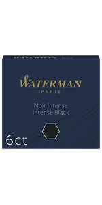 Waterman boite de 6 cartouches pour stylo plume petit format couleur noir intense
