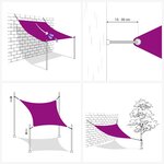 vidaXL Voile de parasol tissu oxford carré 2x2 m vert foncé
