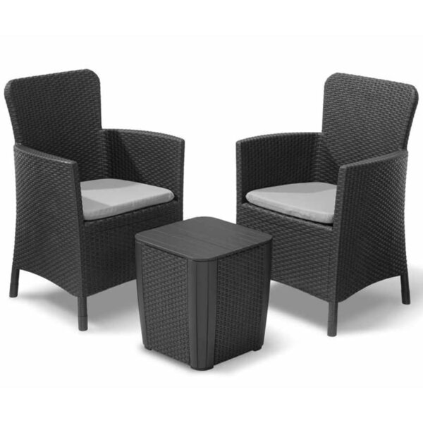 Keter Mobilier pour balcon Miami 5 Pièces Graphite 223815