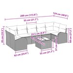 Ensemble de Canapé de Jardin vidaXL 8 pièces avec Coussins Marron Poly Rotin
