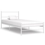vidaXL Cadre de lit Blanc Métal 100 x 200 cm