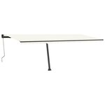 vidaXL Auvent automatique avec capteur de vent et LED 600x350 cm Crème