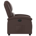 vidaXL Fauteuil inclinable électrique Marron Similicuir
