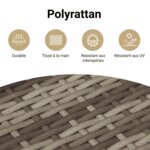 vidaXL Armoire de rangement de jardin gris 55x55x111 cm résine tressée