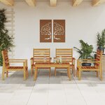vidaXL Salon de jardin 5 Pièces bois d'acacia solide