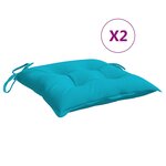 vidaXL Coussins de chaise lot de 2 turquoise 50x50x7 cm tissu oxford