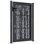 vidaXL Portail de jardin anthracite 105x130 cm acier design de bambou