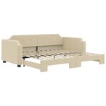 vidaXL Lit de jour avec lit gigogne crème 80x200 cm tissu