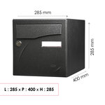 Boîte aux lettres Préface 2 portes Noir décor RAL 9005D