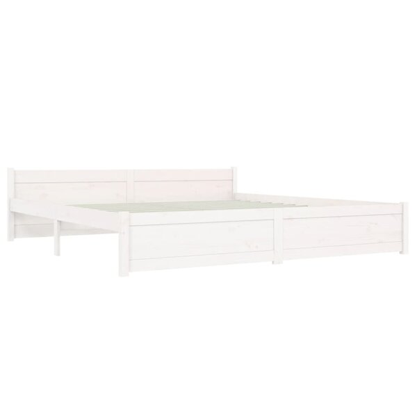 vidaXL Cadre de lit Blanc Bois massif 180x200 cm Super King
