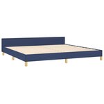 vidaXL Cadre de lit avec tête de lit Bleu 200 x 200 cm Tissu