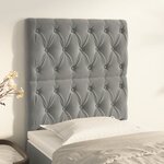 vidaXL Têtes de lit 2 Pièces Gris clair 80x7x78/88 cm Velours