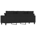 vidaXL Canapé à 3 places Noir 180 cm Tissu