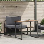 Set de salle à manger de jardin 2 pièces avec siège simple et coussins anthracite