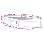 vidaXL Cadre de lit Blanc Bois massif 100x200 cm
