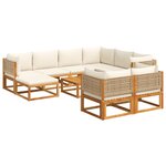 vidaXL Salon de jardin avec coussins 10 Pièces bois d'acacia solide