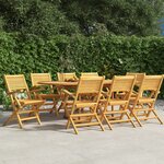 vidaXL Chaises de jardin pliantes lot de 8 55x62x90cm bois massif teck