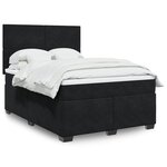 vidaXL Sommier à lattes de lit avec matelas Noir 140x200 cm Velours