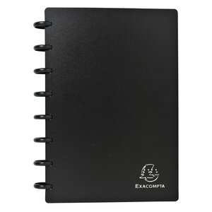 Porte-cartes de visite à anneaux et pochettes détaclables a5 noir x 5 exacompta