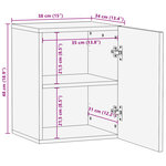 vidaXL Armoire murale de salle de bain 38x34x48cm bois massif d'acacia